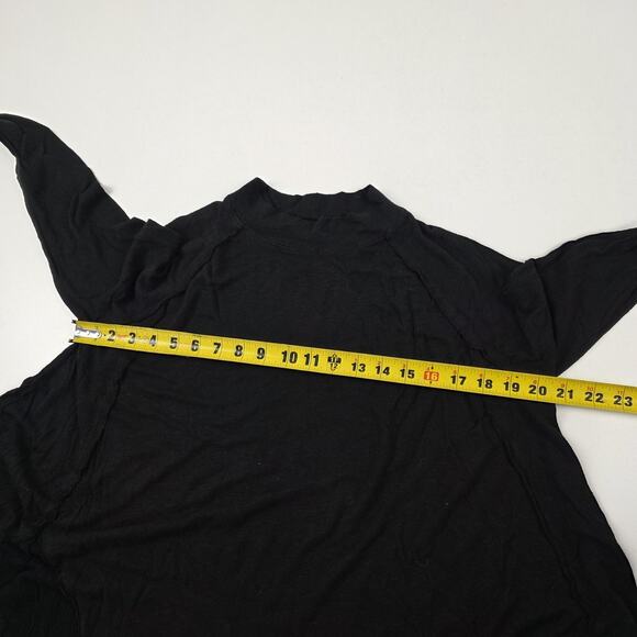 We The Free Shirt Womens Small Black Long Sleeve Raw Hem Boho Draped Free People - Picture 7 of 13